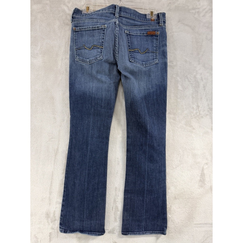 7 For All Man Kind Womens Lowrise Jeans Sz 29 X 28.5 Bootcut USA Blue Denim